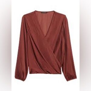 Banana Republic Soft Satin Wrap Effect Top